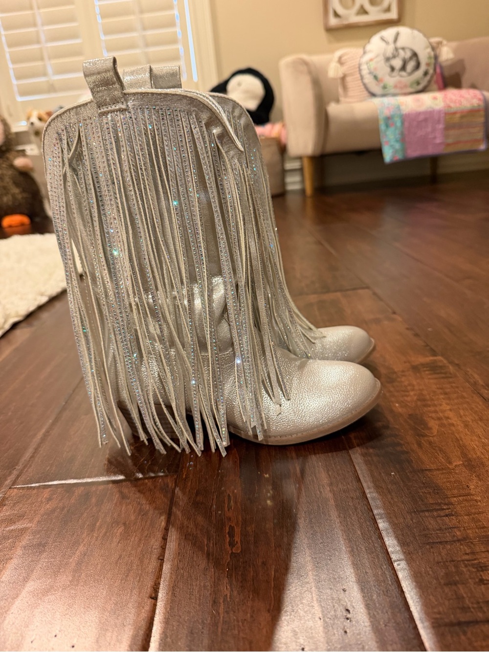 Silver Fringe Girls' Cowboy Boots - Sparkle Western Style